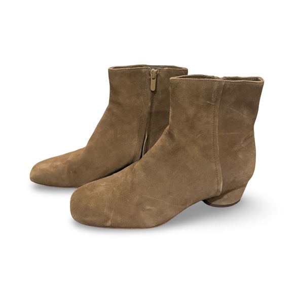 Vince Shoes - Vince Hilda Brown Suede Ankle Boots Square Toe Block Heel 7.5